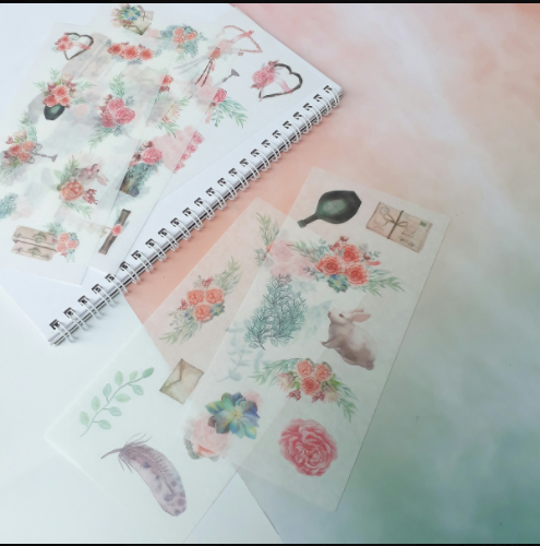 [HCM]Bộ 6 Tấm Sticker Bữa Tiệc Hoa Hồng