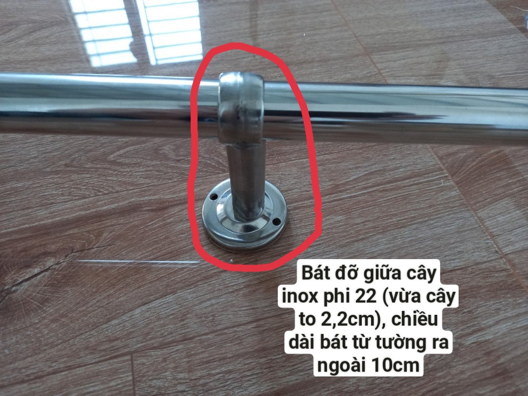 Bát Đỡ Giữa Cây Treo Màn Cửa Inox Phi 22
