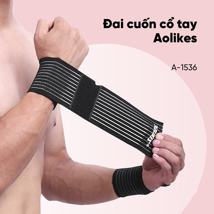 [ 1 chiếc ] Băng bảo vệ cổ tay AOLIKES - Băng bảo vệ cổ tay  nam nữ tránh chấn thương thời trang cao cấp ( dài 40 cm )