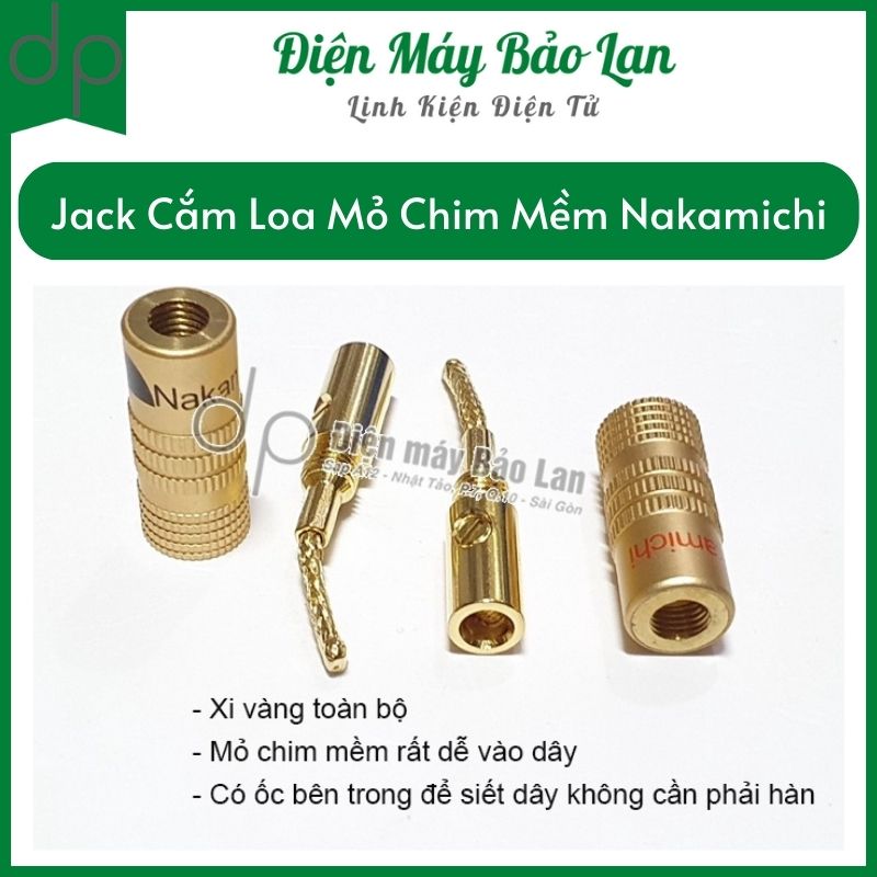Combo 2 Jack Cắm Loa Mỏ Chim Mềm Nakamichi - Điện Máy Bảo Lan