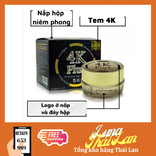 Kem 4k Plus Thái Lan dưỡng trắng da 30g