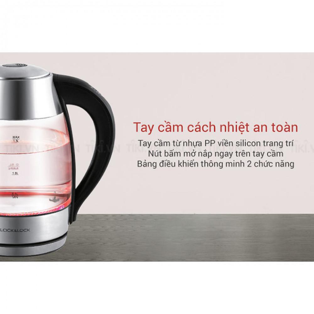 Ấm siêu tốc Lock&Lock 1.8L thuỷ tinh EJK341 nhiệt độ