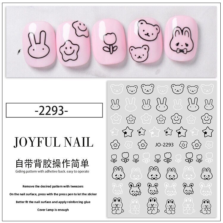 (Hàng mới về) Stick dán móng dễ thương dùng để trang trí Nail