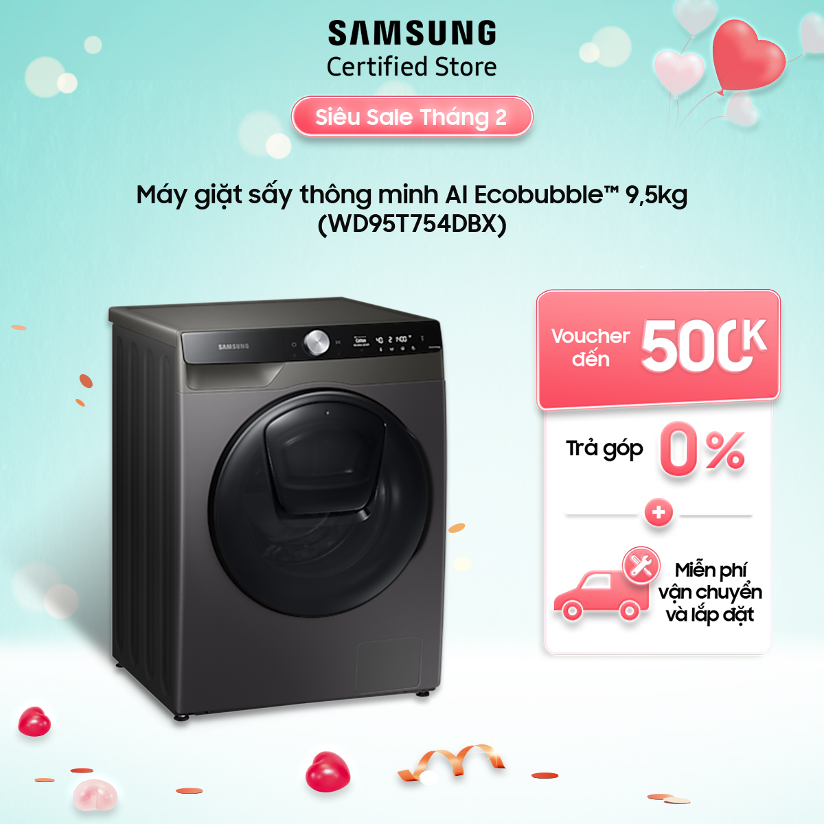 Máy giặt sấy thông minh Samsung AI EcobubbleTM 9