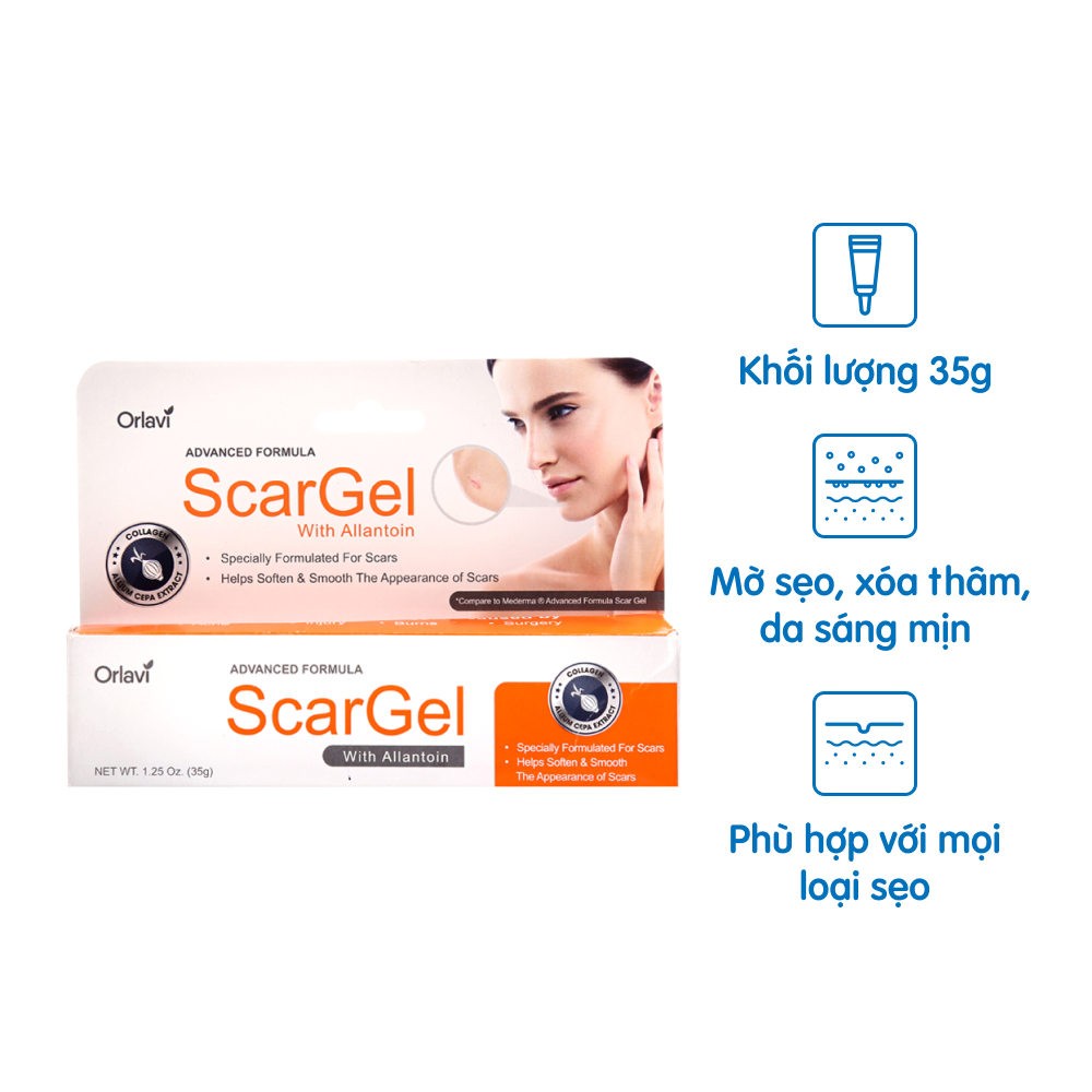 [HCM] [CHÍNH HÃNG] Orlavi Scargel - Gel làm mờ sẹo, cải thiện các loại sẹo vừa, lớn, nhỏ, sẹo thâm