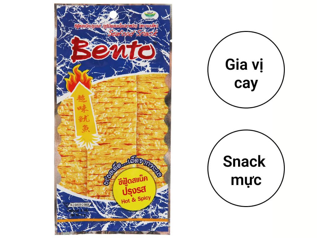 SNACK BENTO MỰC THÁI CAY ( 5g/ gói)