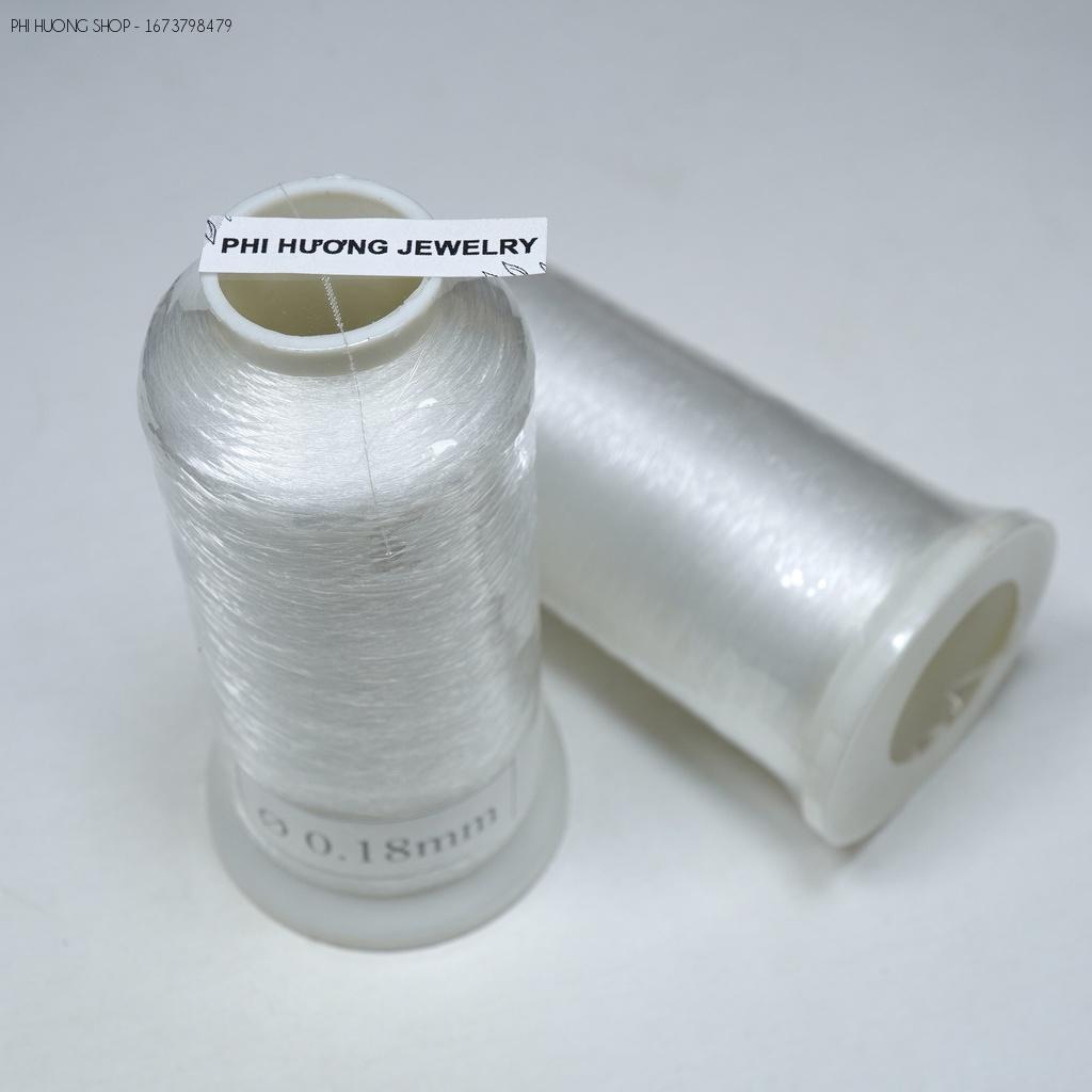 Cuộn chỉ cước 0.18mm (cuộn to 6000m) ko co giãn dùng may ren, kết hạt