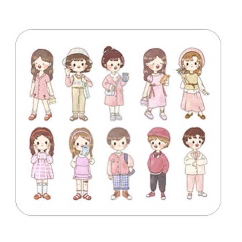 [FREESHIP] D3 - Set 20 sticker cậu bé, cô bé, con người