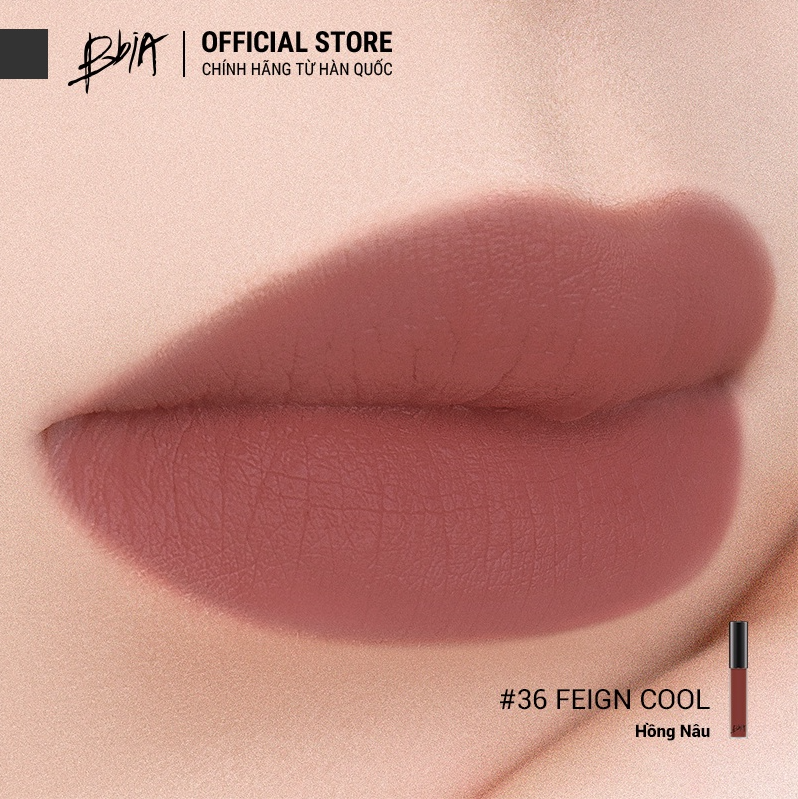 Son kem lì Bbia Last Velvet Lip Tint màu #36 Feign Cool hồng cam đất