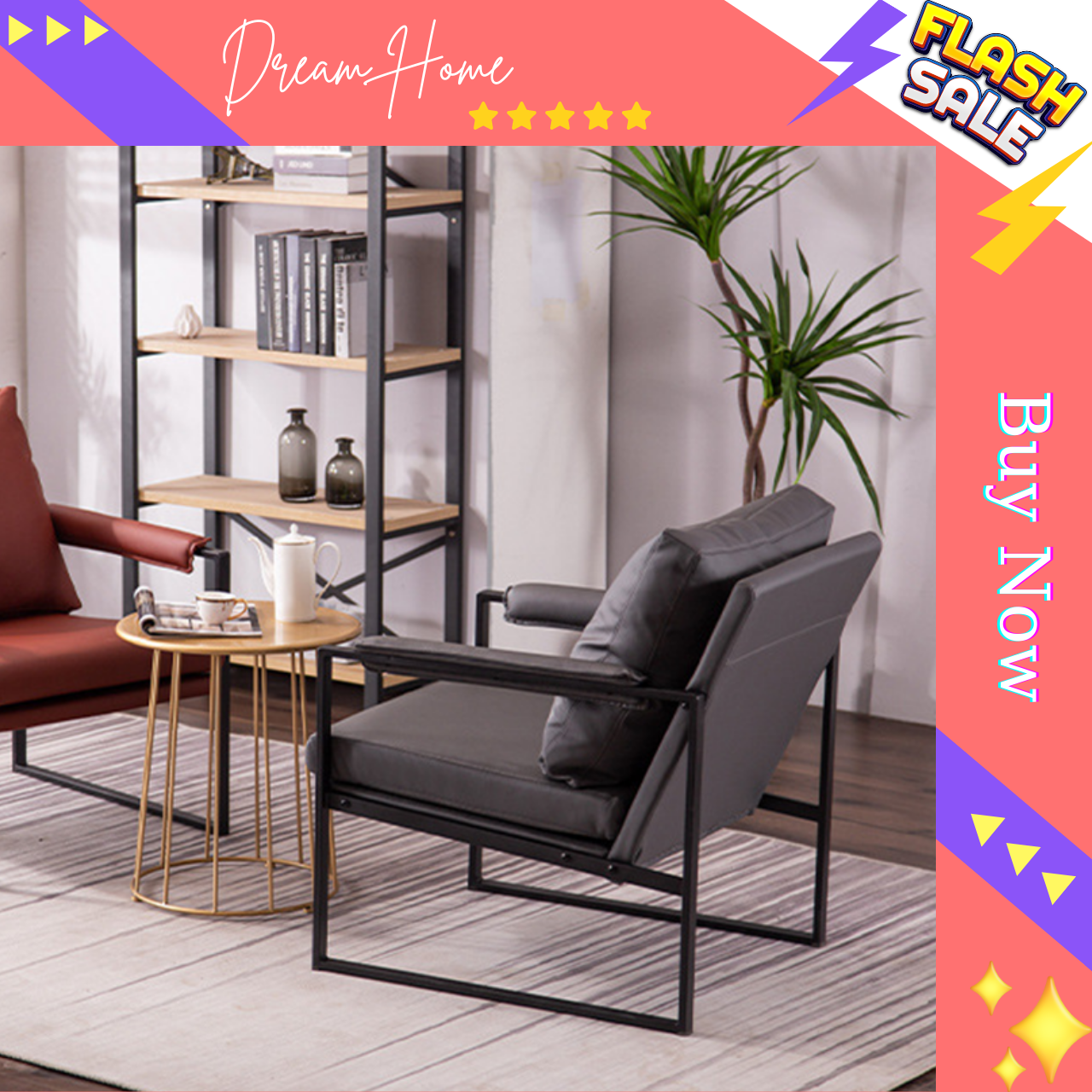 Ghế Sofa Da Pu phong cách hiện đại, Sofa đơn Dream_Home