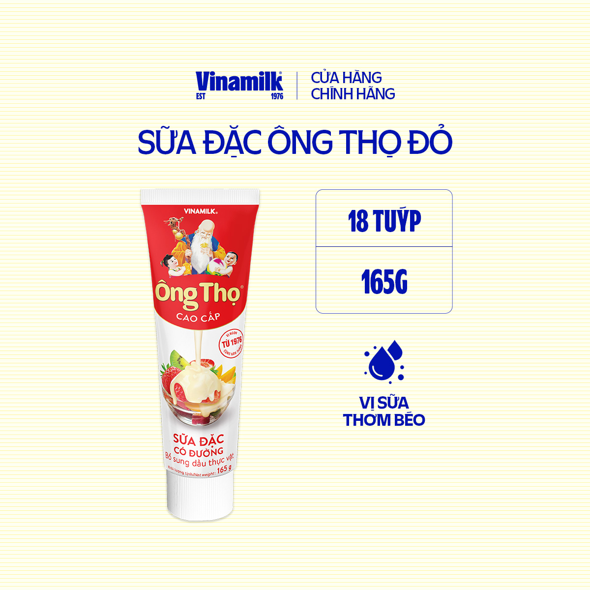18 Tuýp Sữa Đặc Có Đường Ông Thọ Đỏ 165g