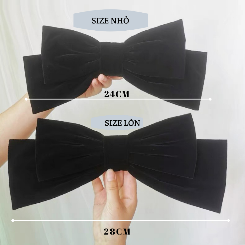 Kẹp tóc nữ, cặp tóc nơ nhung bản lớn siêu to sang chảnh Y295