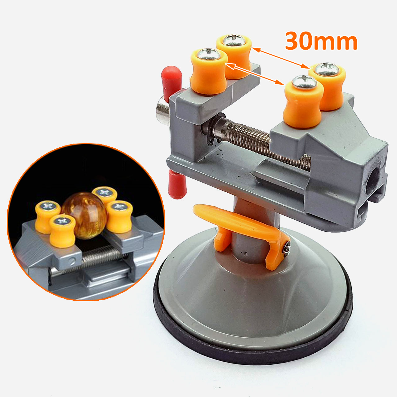 Eto mâm xoay 360 độ hít bàn kẹp độ mở 30mm để kẹp giữ
