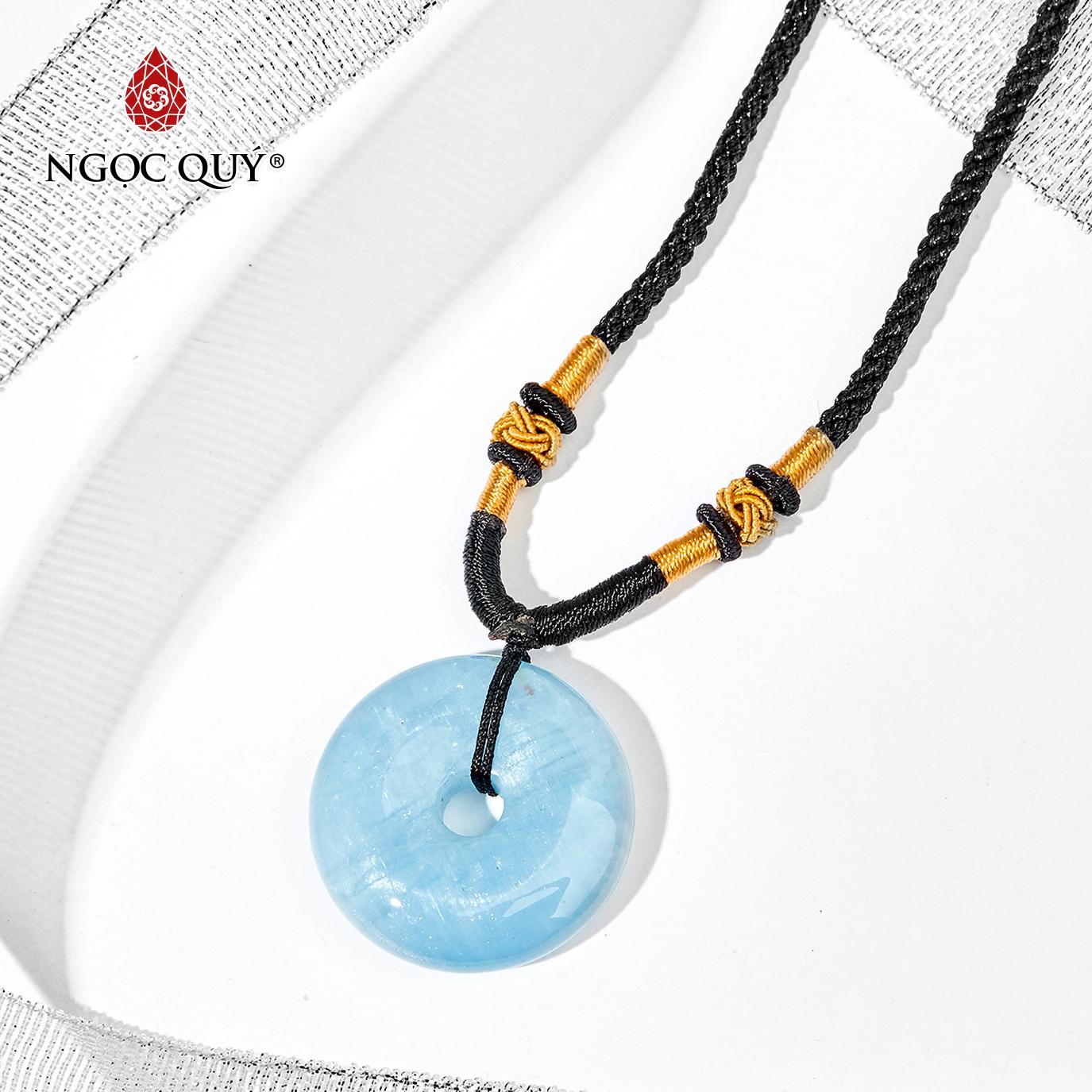 [HCM]Mặt dây chuyền đồng điếu đá aquamarine mệnh thủymộc (màu xanh lam) - Ngọc Quý Gemstones