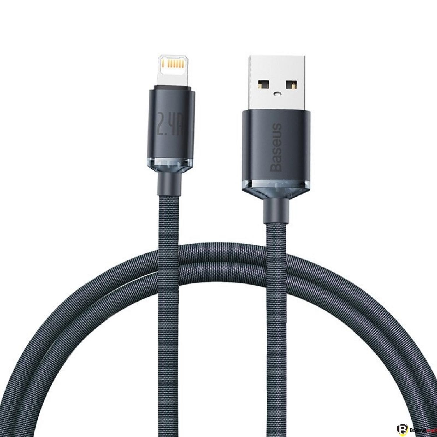 Cáp Sạc Baseus Crystal Shine USB to Ln 2.4A | Bện Vải Thời Trang, Bền Bỉ 1.2m/2m