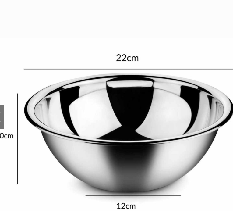 Bát inox rửa mặt 22cm cho spa