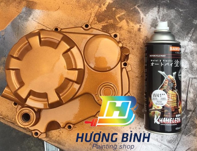 Sơn xịt Samurai màu Đồng - W41 (400ml) (có khả năng kháng xăng A92, A95)