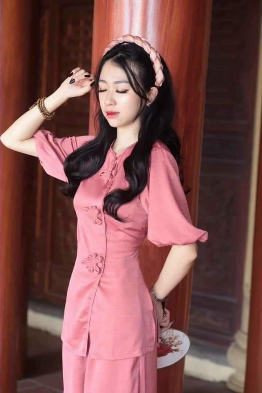 ĐỒ LAM ĐI CHÙA-LỤA NÚT BÔNG