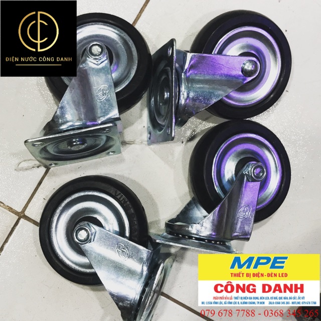 Bánh xe cao su VP( 10cm)(4 bánh)