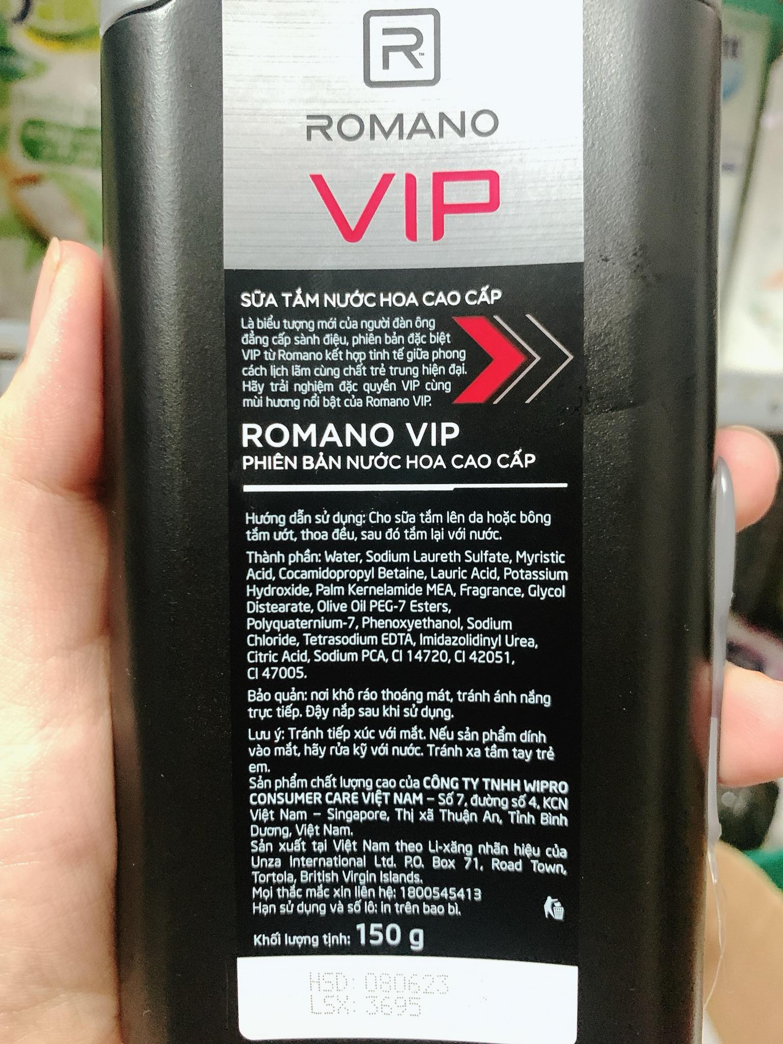 Sữa tắm nước hoa cao cấp Romano Vip 150g