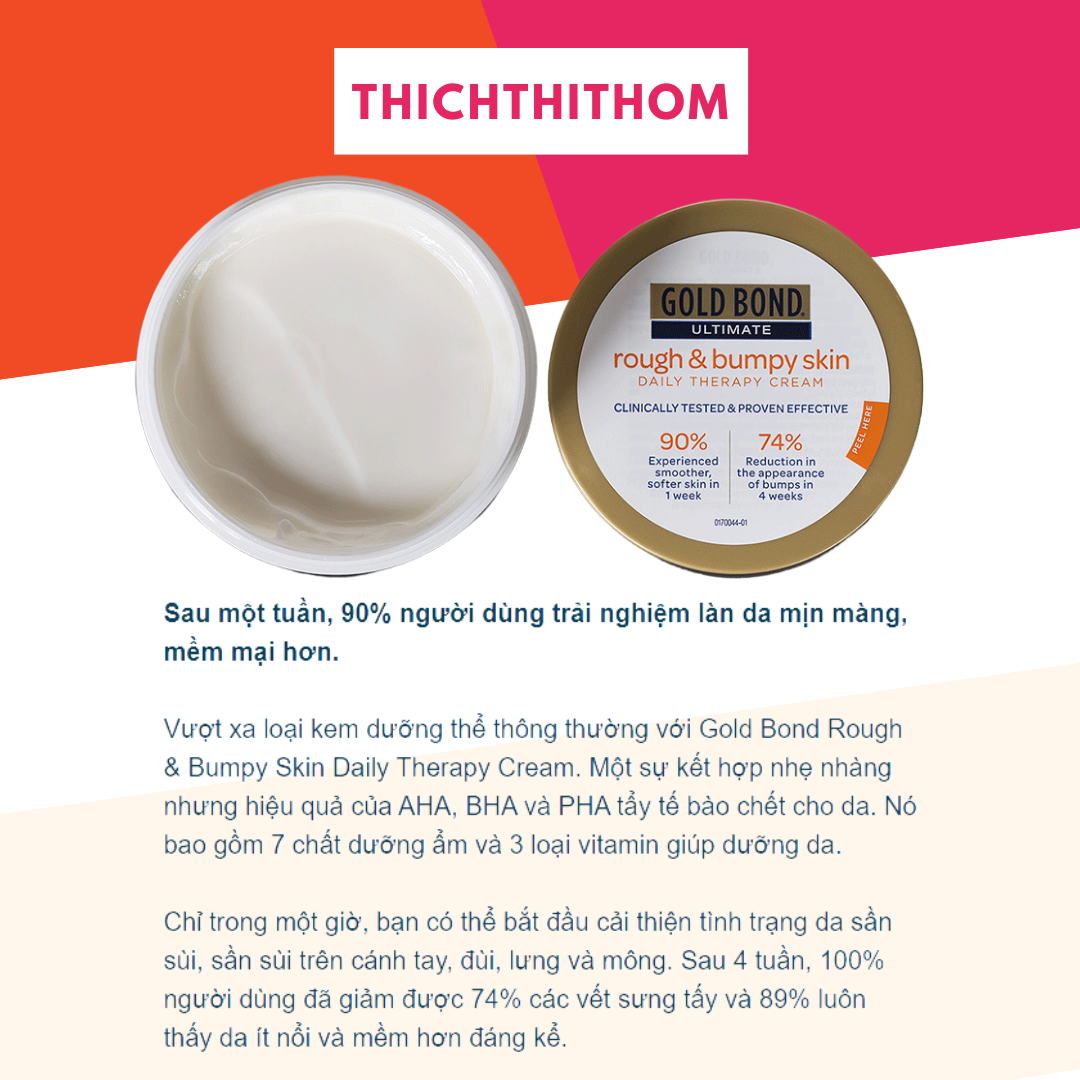 (Bill Mỹ) Kem Dưỡng Da Gold Bond Ultimate Rough & Bumpy Skin 226g