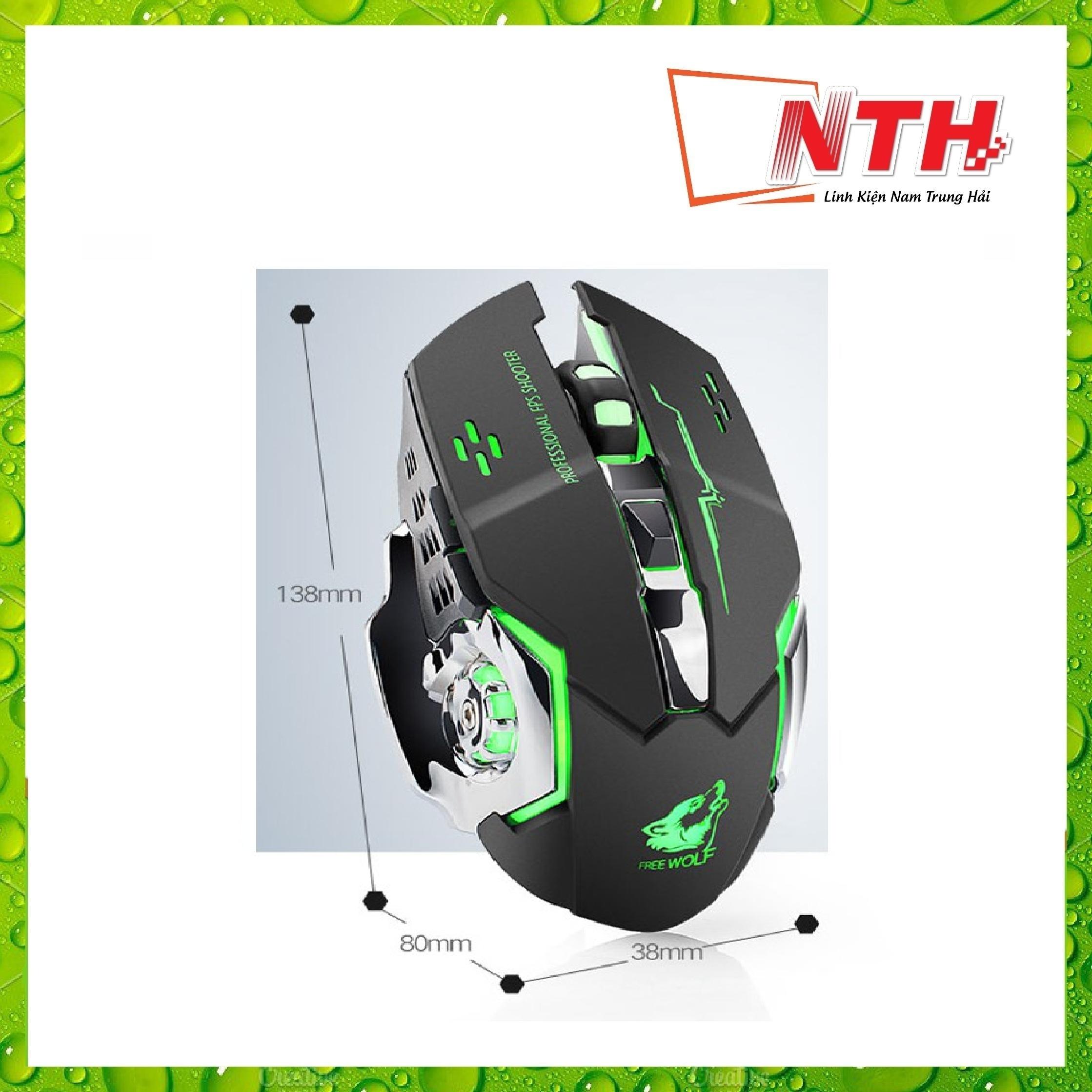 Chuột không dây chuyên game pin sạc eweadn m500 led 7 màu