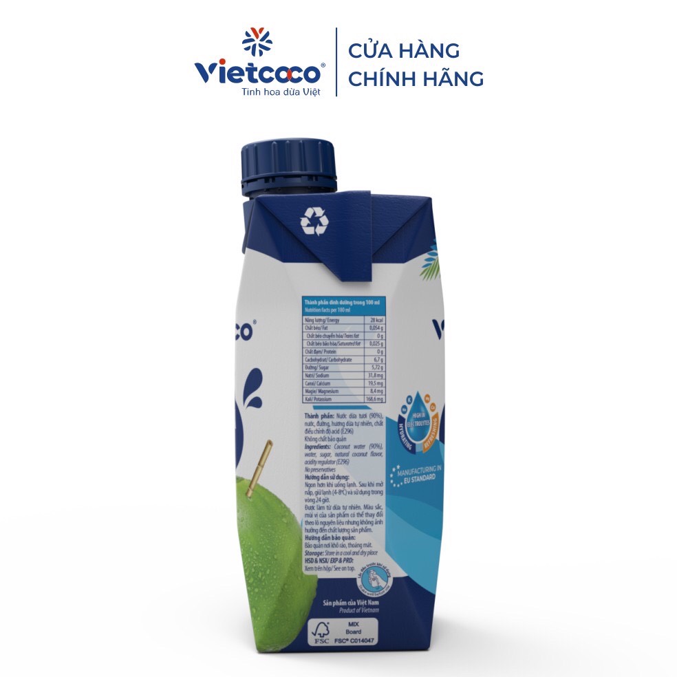Nước dừa tươi UHT Vietcoco 330ml