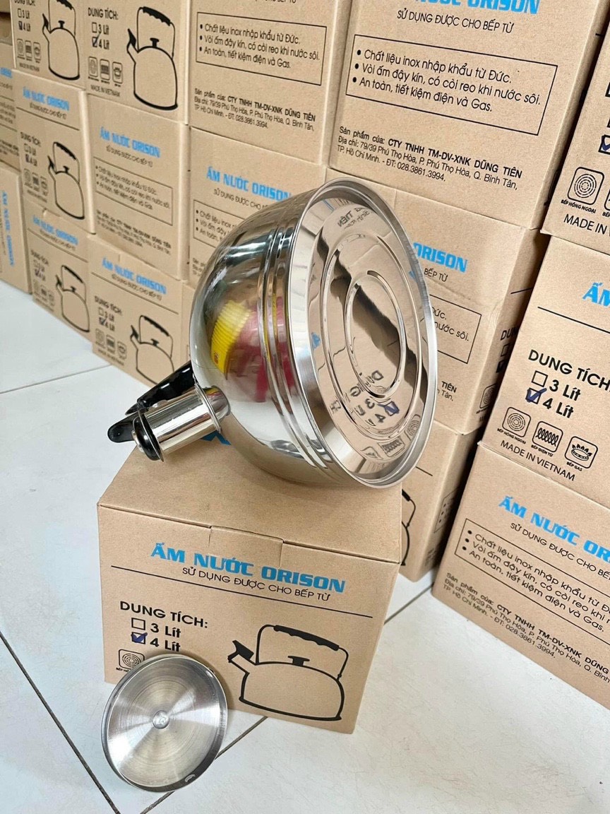 ẤM ĐUN NƯỚC INOX ORISON DÙNG ĐƯỢC BẾP TỪ 4 L CAO CẤP