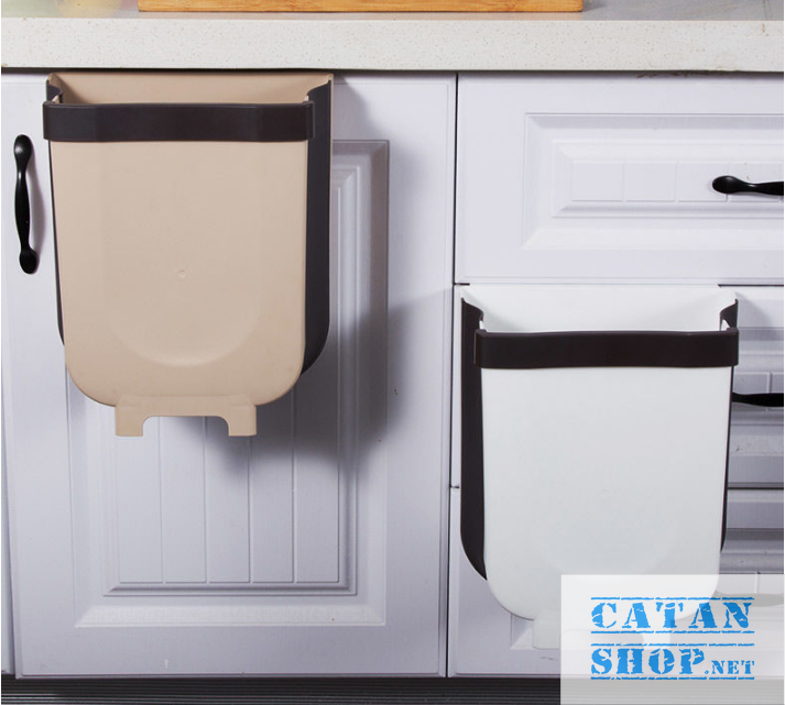 Garbage bucket, debris basket square multi-purpose folding compact hanger clip plastic kitchen cabinet plastic ultra durable for kitchen and car slightly gd352-thungracgg-vuong