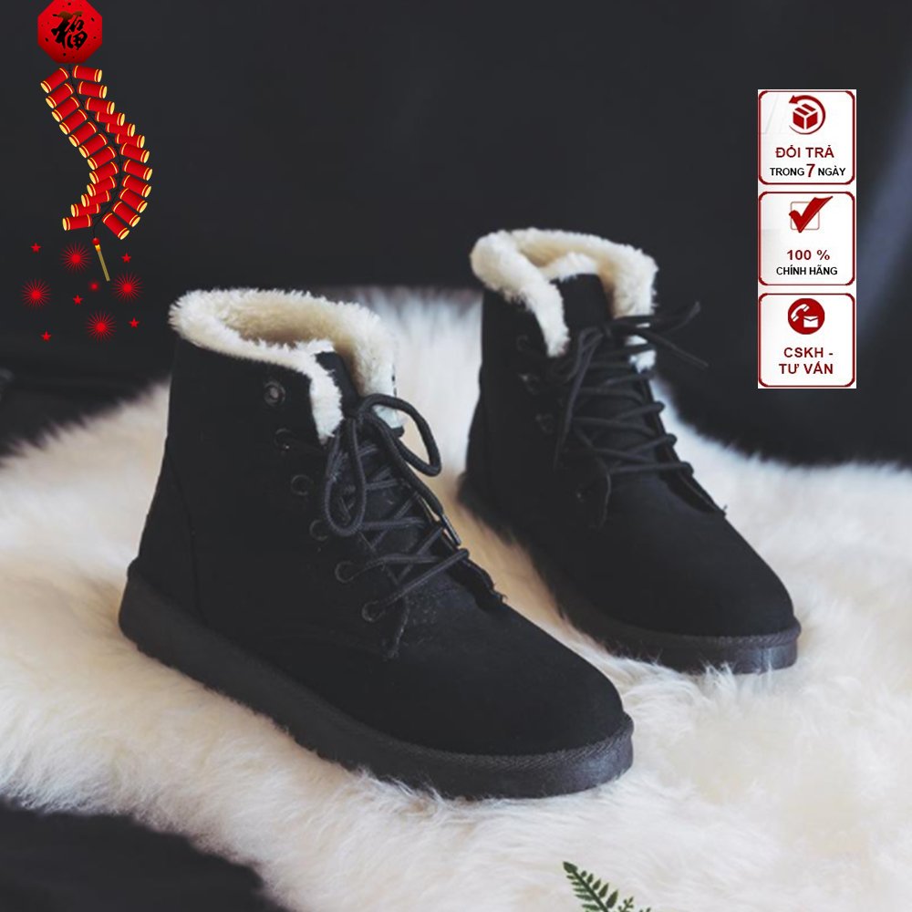 Boot nữ mùa đông - Bốt nữ cao cổ lót lông - Giày bốt nữ giá rẻ