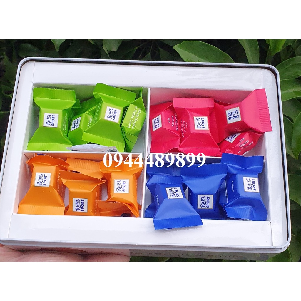 [Tết 2022]Chocolate Ritter Sport Choco Cubes hộp thiếc 192gr