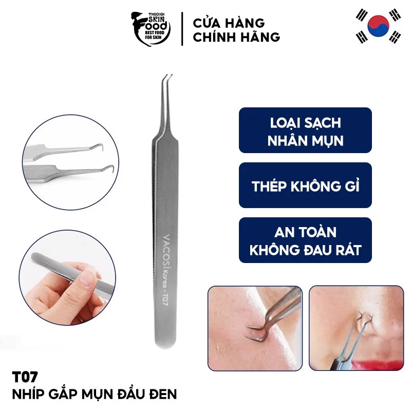 Nhíp gắp mụn đầu đen vacosi t07