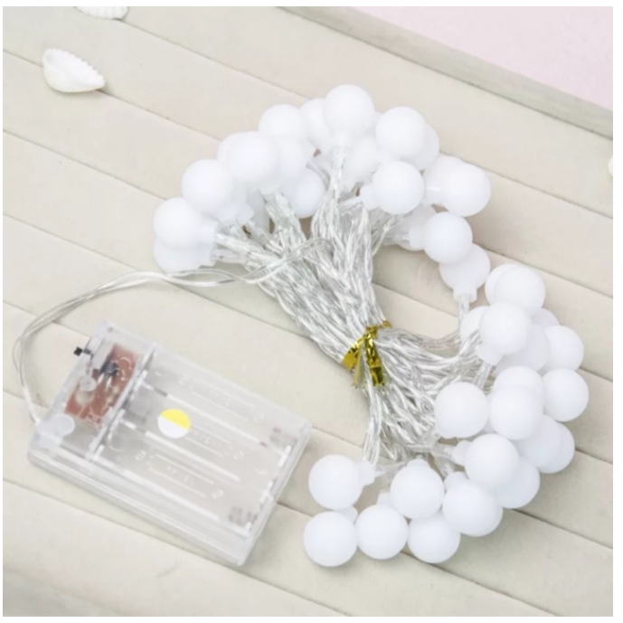 Dây Đèn Cherry Ball 20 Bóng Nhiều Màu Dùng Pin AA