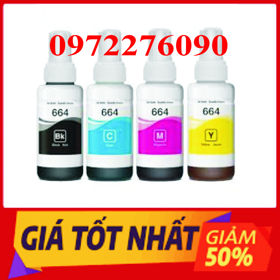 Bộ mực 4 màu cho máy in Epson L310,L360,L110,L220,L565.... mã T664