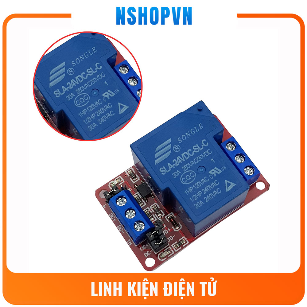 Module 1 Relay Với Opto Cách Ly Kích H/L 5V 30A