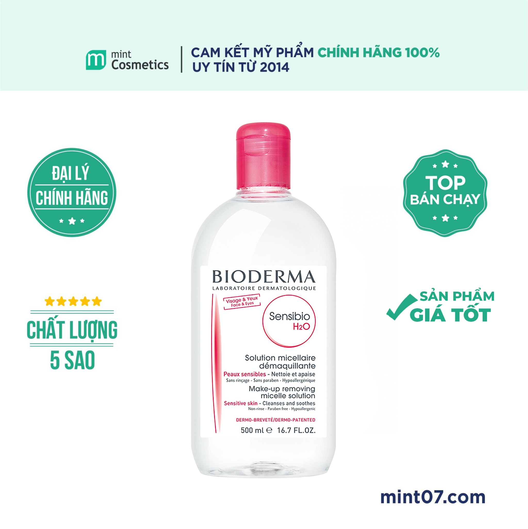 Nước Tẩy Trang Bioderma Sensibio H20 Solution Micellaire
