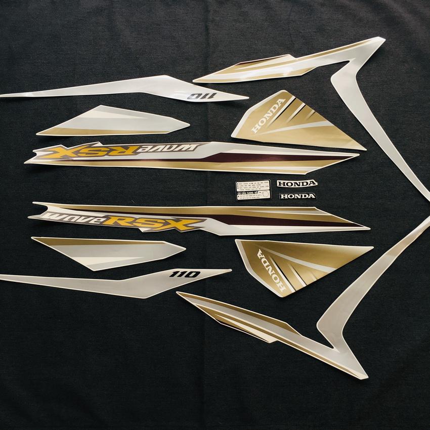 [TỪNG YÊU] BỘ TEM DÁN XE RSX FULL 3 LỚP (MÀU VÀNG BẠC)