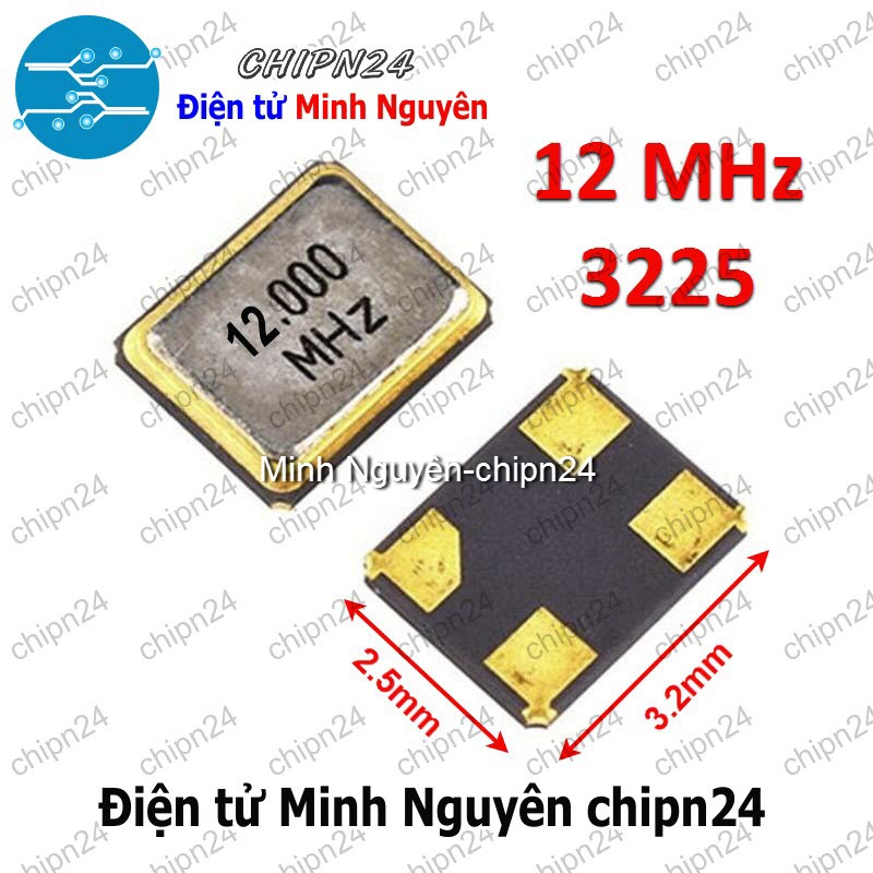 [3 cái] (K355) Thạch anh Dán 3225 (4 chân 3.2x2.5mm) (8M 10M 12M 16M 20M 24M 26M 30M 32M 40M 48M 50M 54M) - [Chọn Loại] - HHH.00349