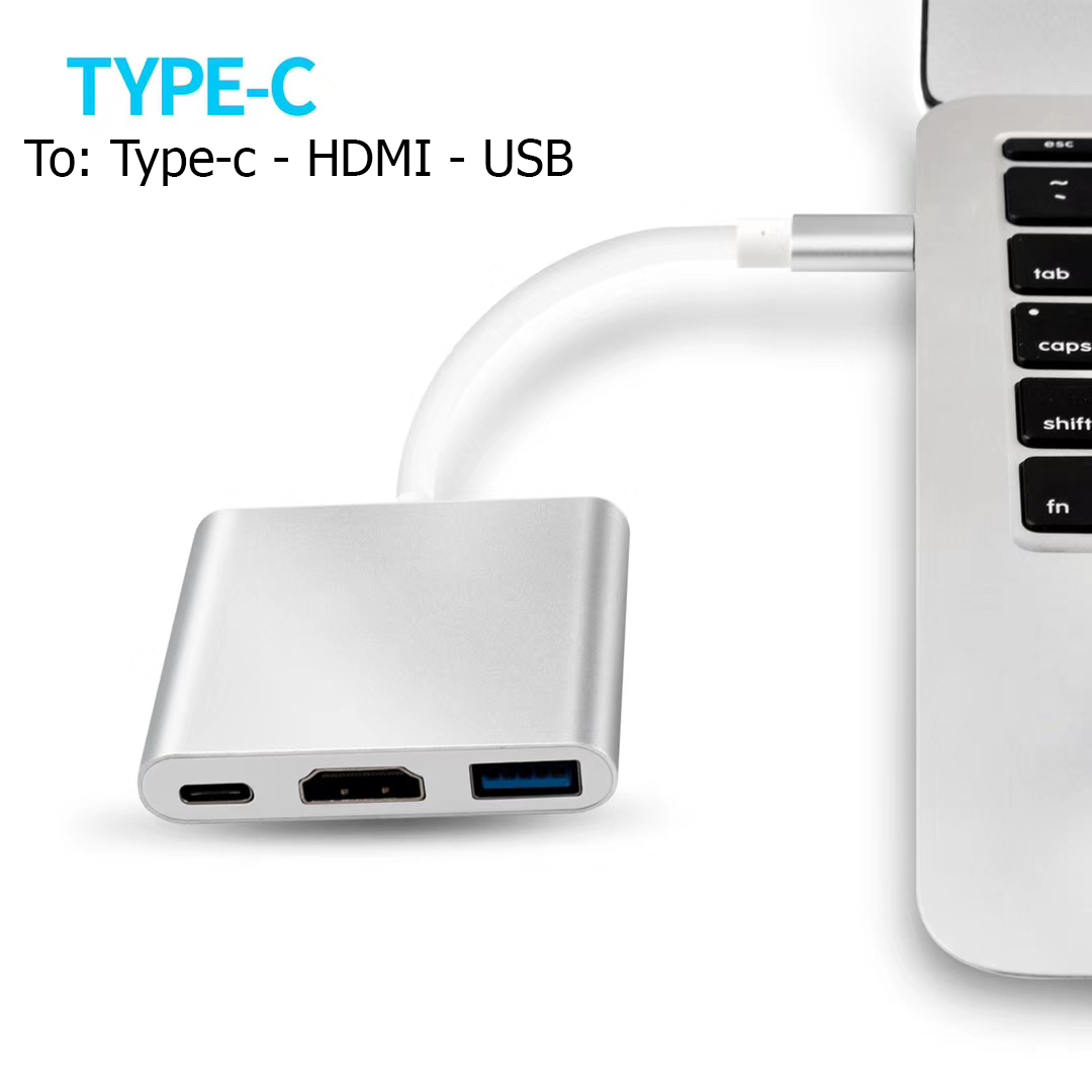 C28 - Cáp chuyểnType-C sang HDMI - USB 3.0 - Type C (Video hình ảnh sắc nét lên đến 4K) Mẫu mới