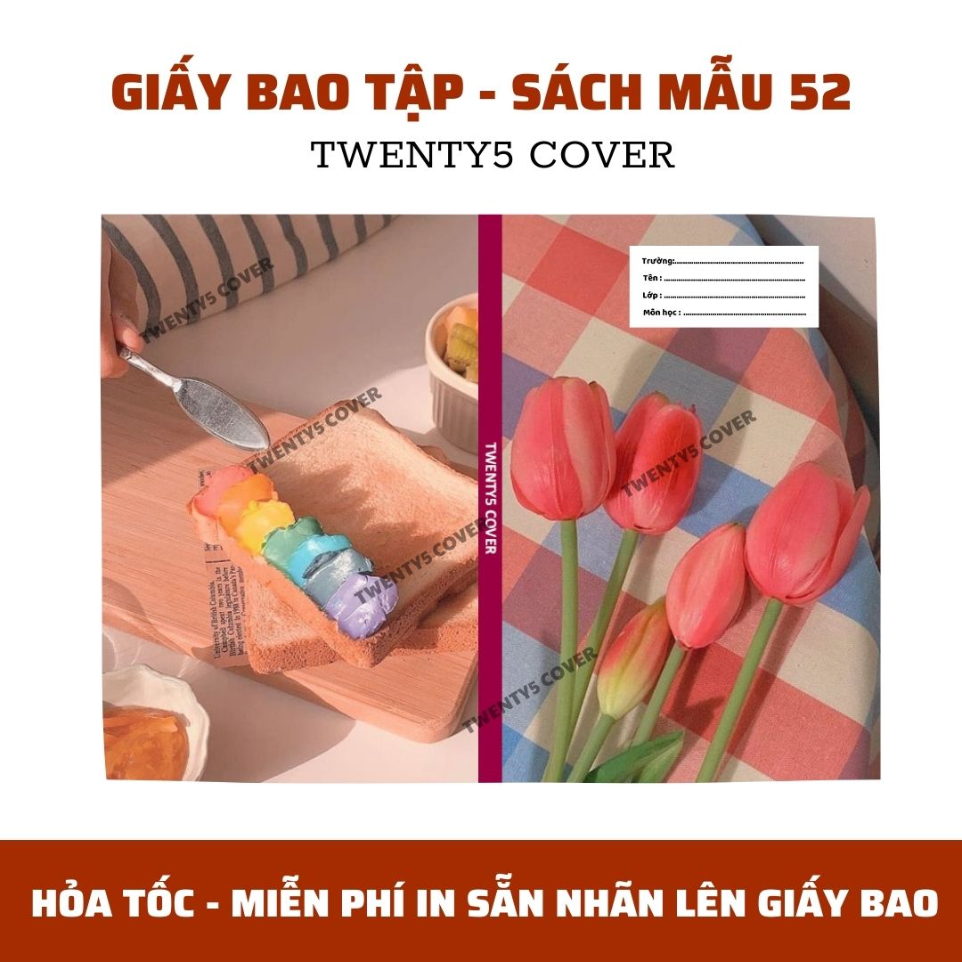 GIẤY BAO TẬP - SGK MẪU 50 - 59 [ MIỄN PHÍ IN NHÃN BASIC TRÊN GIẤY BAO - CHẤT GIẤY DÀY BÓNG ]