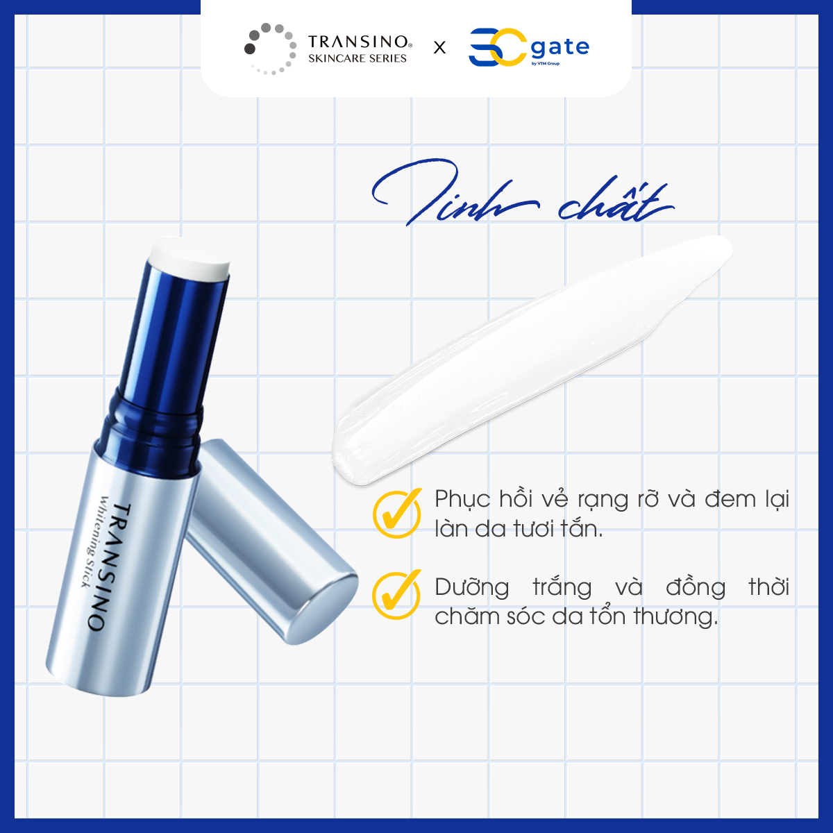Thanh dưỡng trắng da TRANSINO 5.3g