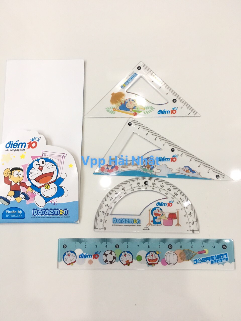 Bộ Thước Kẻ Êke Doraemon điểm 10 TP-SR09/DO combo 4 cây