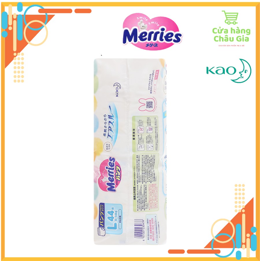 [FREESHIP 50K] [Nhập Khẩu Chính Hãng KAO] Tã/Bỉm Quần Merries nội địa nhật nhập khẩu Size L44 (8-14kg)
