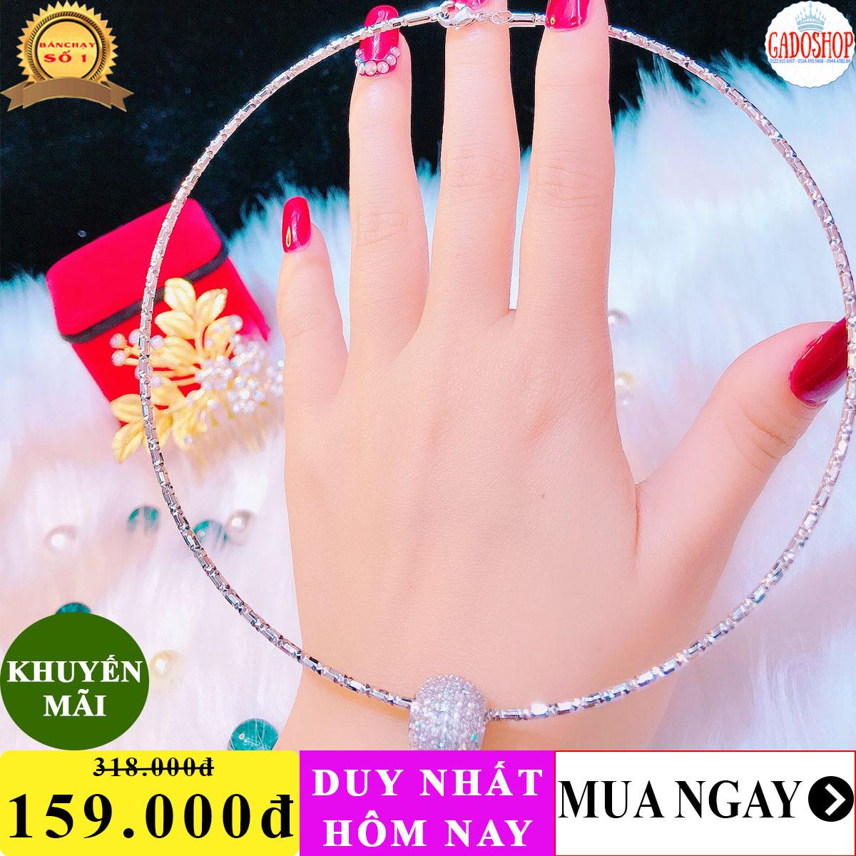 [HCM]Kiềng nữ mạ bạc vòng cổ nữ đẹp mạ bạch kim cao cấp bi châu trân tròn dát đá pha lê sáng lấp lánh lung linh thiết kế xinh đẹp dễ thương Trang sức Gami VC007M069