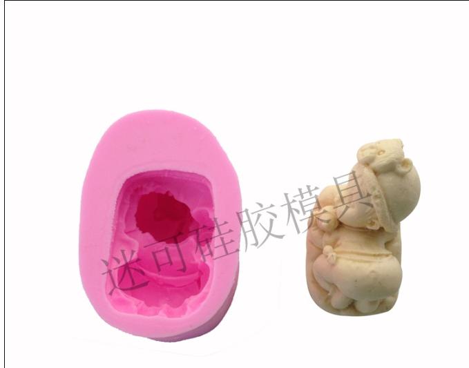 Khuôn Silicon Hoa Nổi 4D Em Bé Gái Bình Sữa