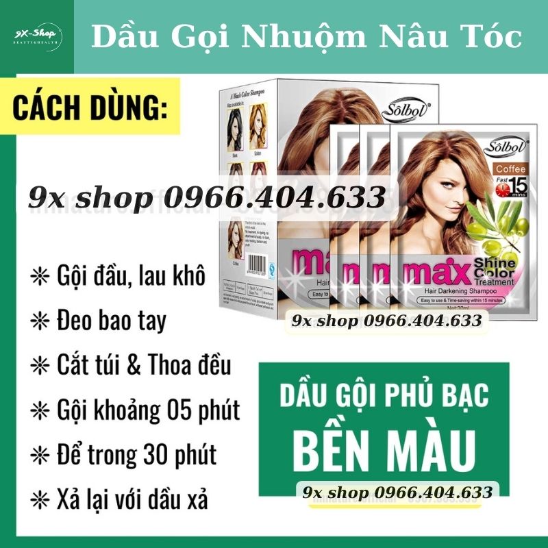 Dầu Gội Nhuộm Nâu Tóc Hạt Dẻ Max Shine Color