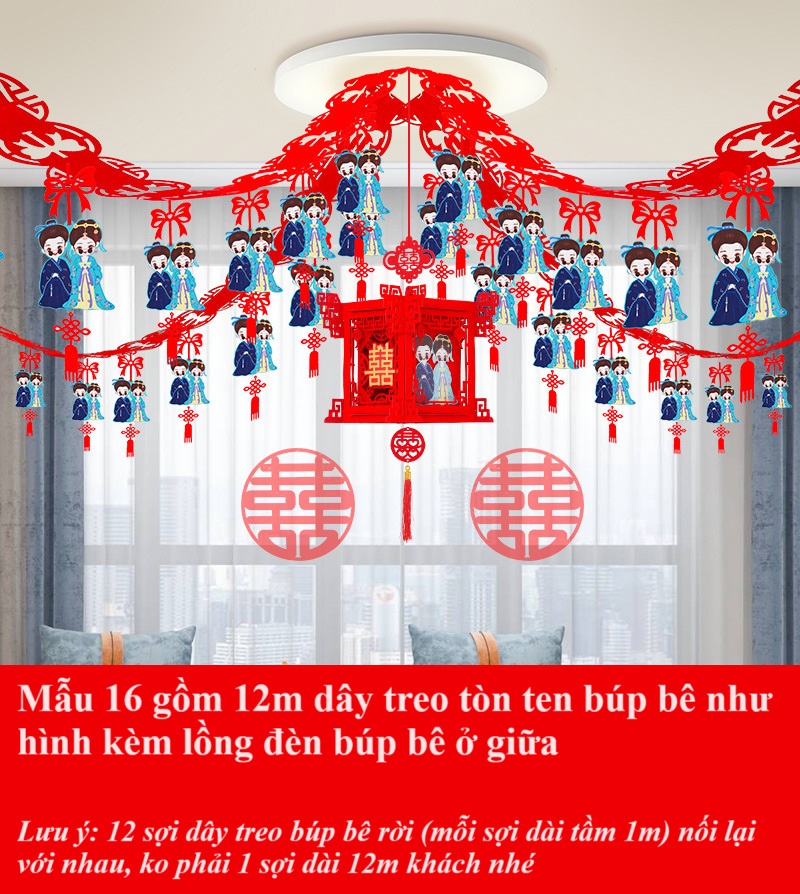 {Sẵn hàng y hình} Set trang trí trần nhà ngày cưới