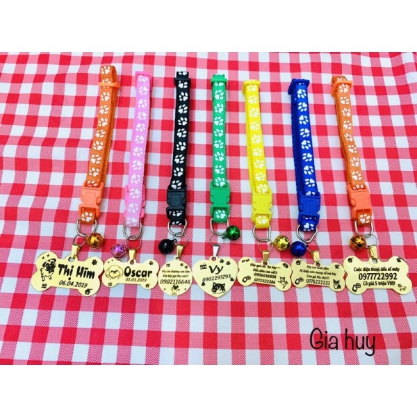 (COMBO)Thẻ Tên Thú Cưng Bao Gồm Dây giahuypetshop