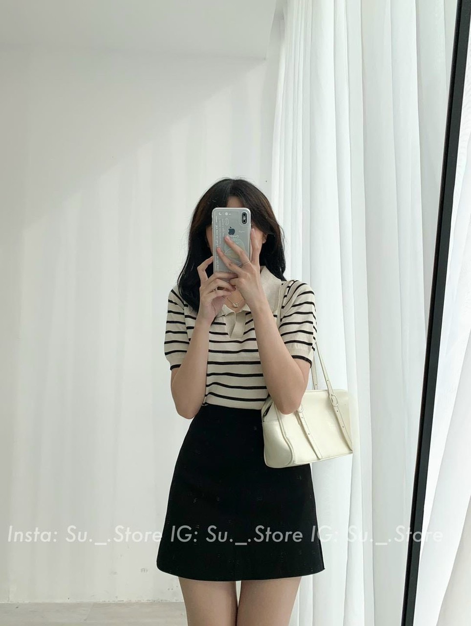 Áo polo len kẻ sọc ảnh thật cuối -CS