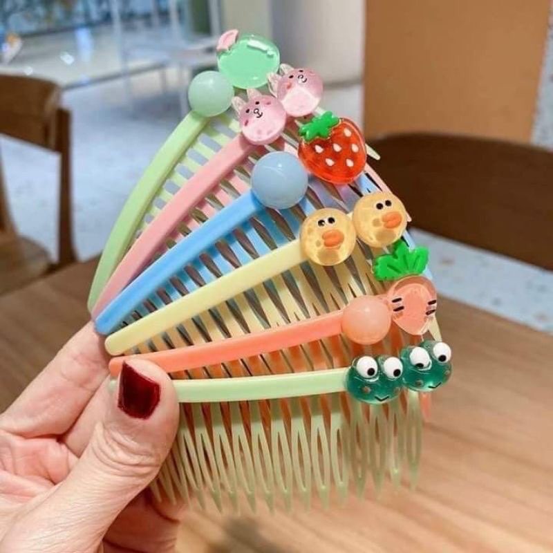 Bờm xược cài tóc đính hoa hàn quốc- Bờm cài tóc- Lược chải tóc